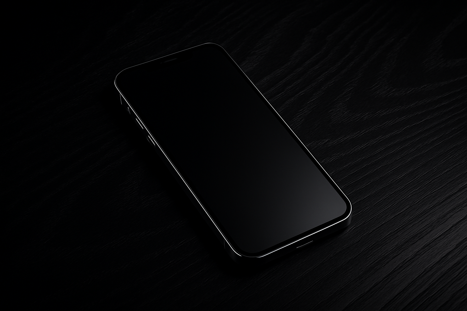 generate an realistic iPhone on exclusive black wood